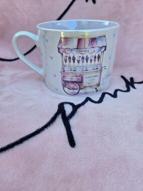 Chanel Illustrated Ice Cream Cart Ceramic Mug - Pink Accents